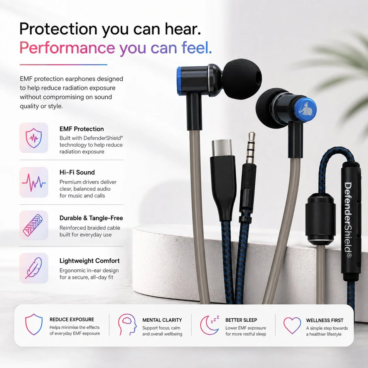 DefenderShield® EMF Protection Air Tube Earphones - Image 9