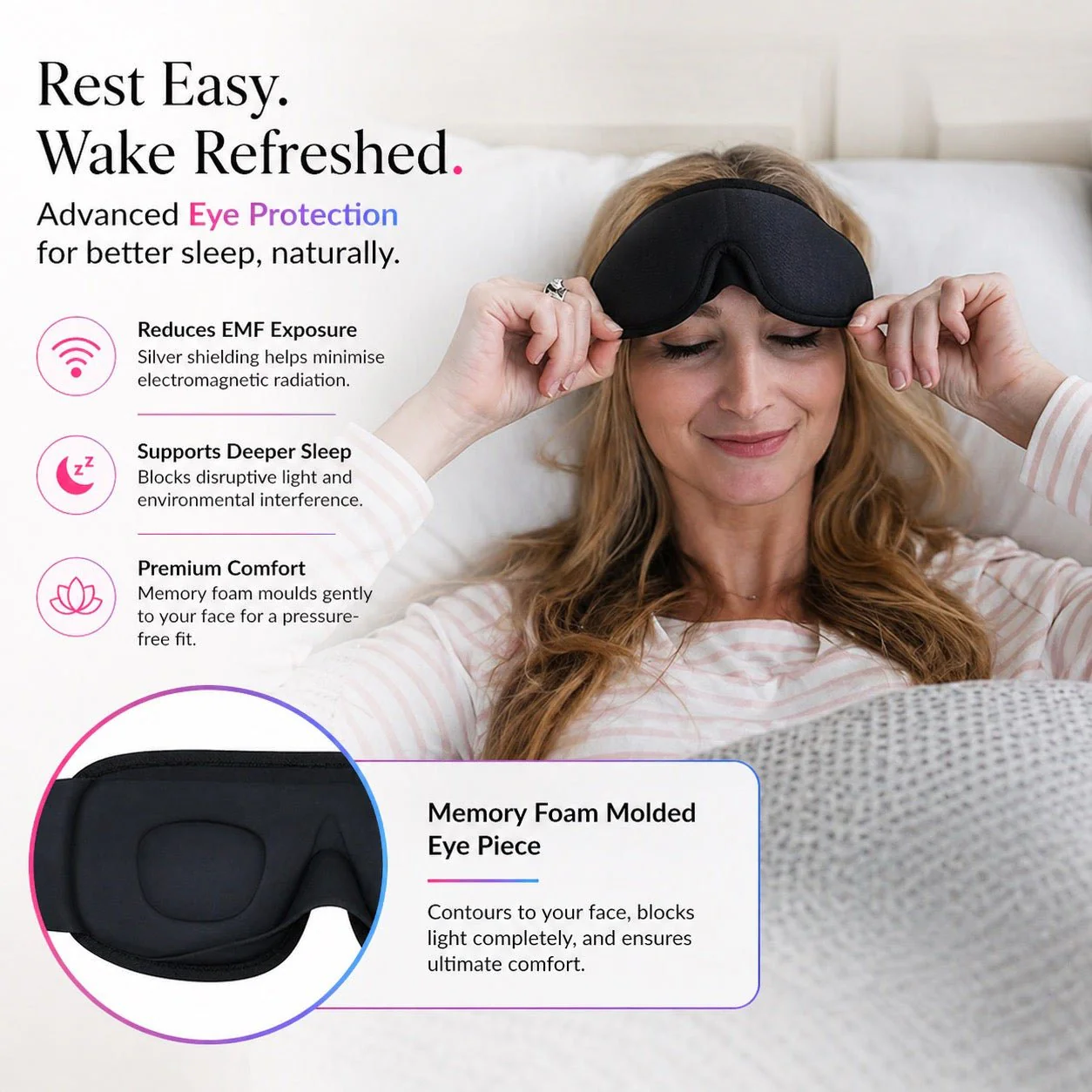 DefenderShield® Premium EMF Protection Sleep Mask - Image 6