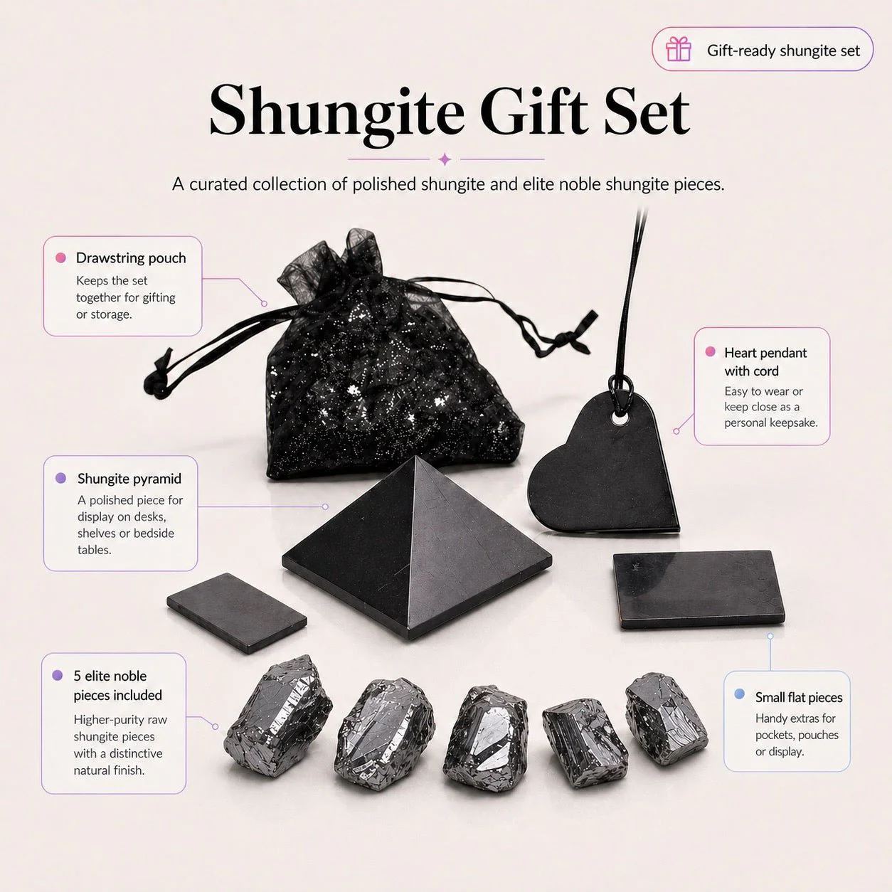 The Harmonising Shungite Stone Gift Set - Image 3